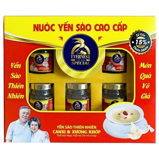 Yến sào Evernest bổ sung canxi 15% yến hộp 6 lọ x 70ml
