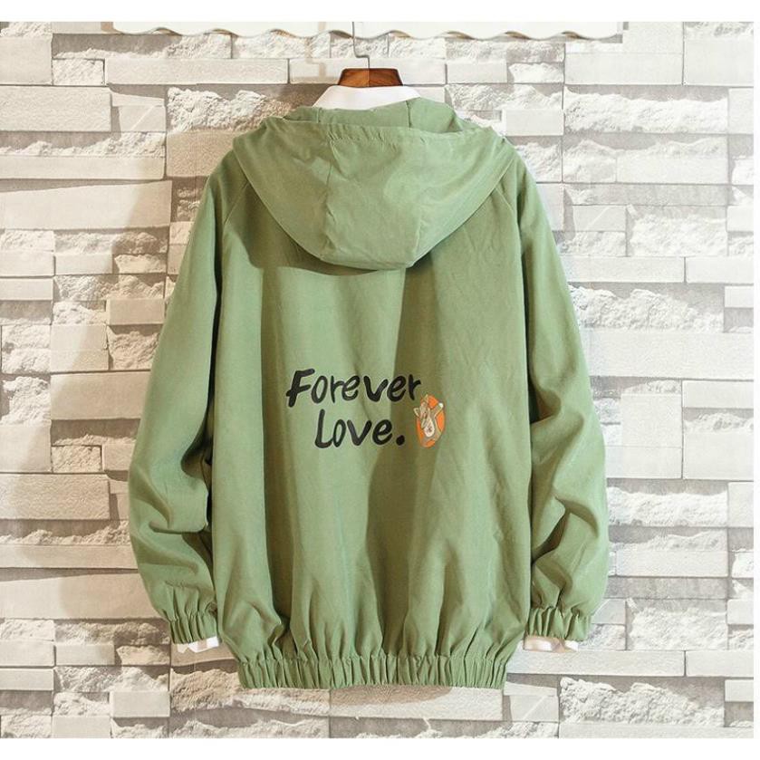 Áo khoác dù nữ nam Forever Love tình yêu phong cách Ulzzang