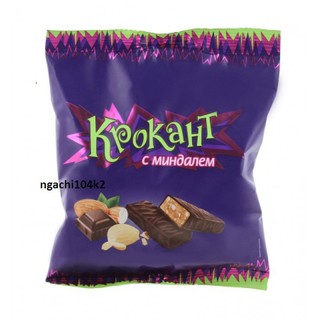 KẸO SOCOLA HẠNH NHÂN NGA KPOKAHT GÓI 180G/ KẸO TÍM NGA/ SOCOLA TÍM NGA-krokant