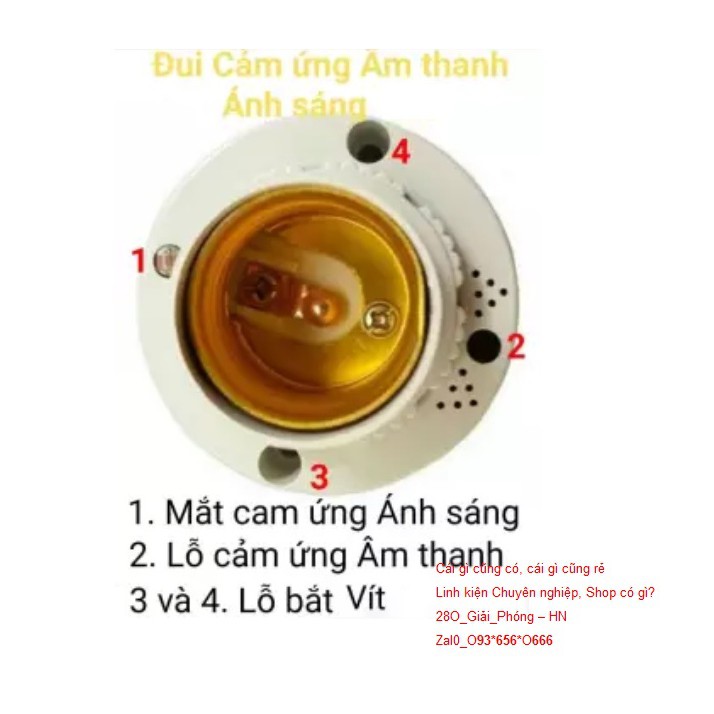 Đui cảm biến chống trộm âm thanh, ánh sáng – Đui đèn thông minh