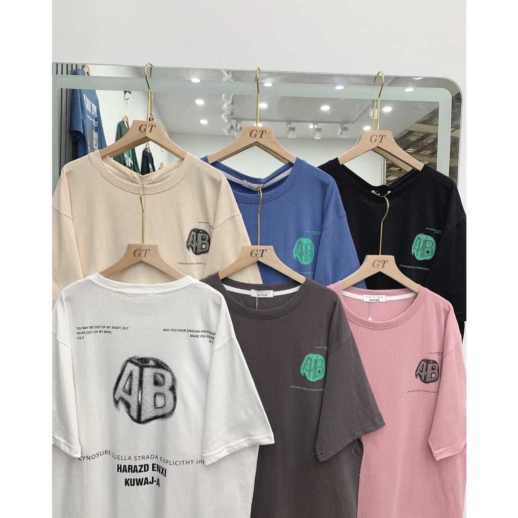 Áo thun chữ AB chất cotton mềm mịn thời trang miho house