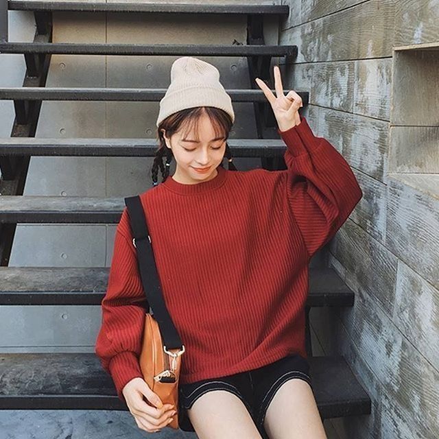 Áo len ulzzang kiểu dáng diu dàng nữ tính