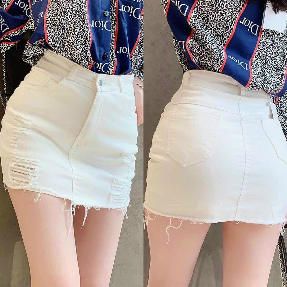 ❣️❣️❣️ CHÂN VÁY JEAN RÁCH ĐEN TRẮNG CO DÃN - RÁCH 2 BÊN CỰC CHẤT Ạ  👉HÀNG CO DÃN, MIX PHÔNG HAY 3 LỖ RẤT HỢP CHO MÙA HÈ | BigBuy360 - bigbuy360.vn
