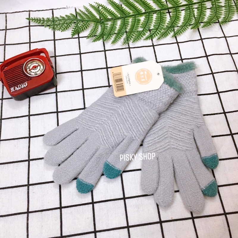 GĂNG TAY/ BAO TAY LEN CẢM ỨNG VIỀN LÔNG CỔ TAY DÀNH CHO NỮ 🧤🧤