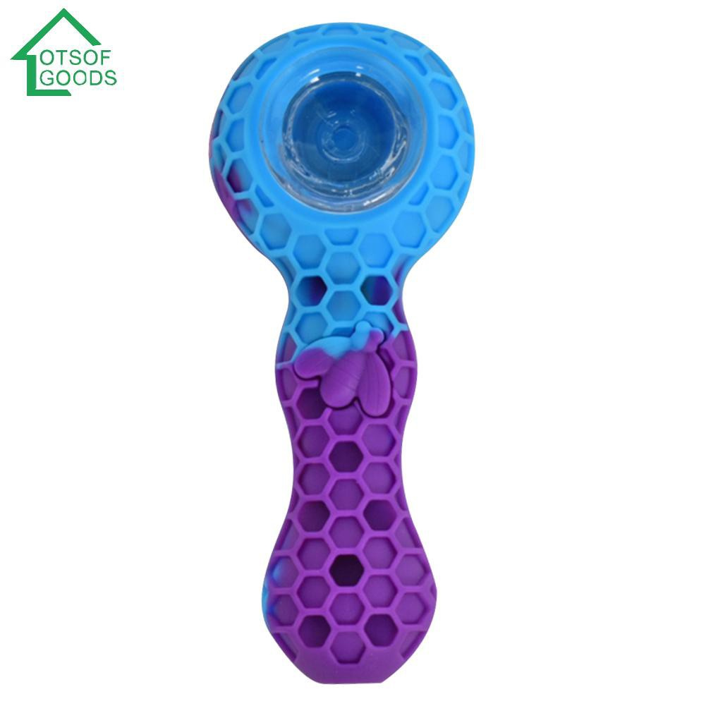 Tẩu Hút Thuốc Bằng Silicone Hình Tổ Ong Cách Nhiệt Nhỏ Gọn