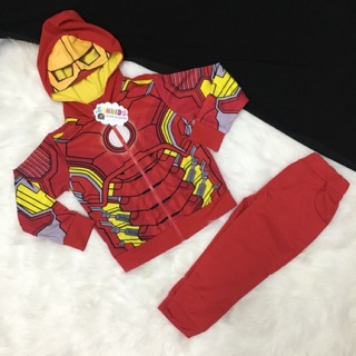 Bộ người sắt (ironman) da cá áo khoác, quần dài cho bé trai 9-30kg