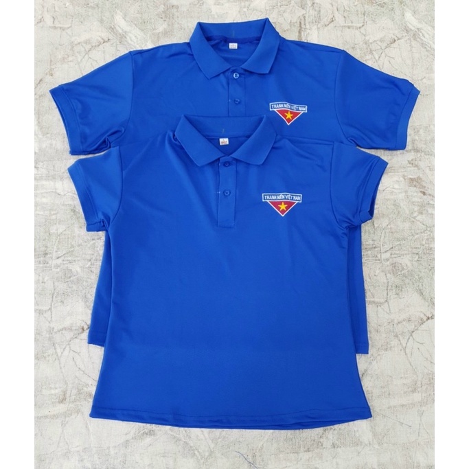 Áo thun Đoàn TNVN chất poly 4 chiều logo thêu trực tiếp form chuẩn có big size