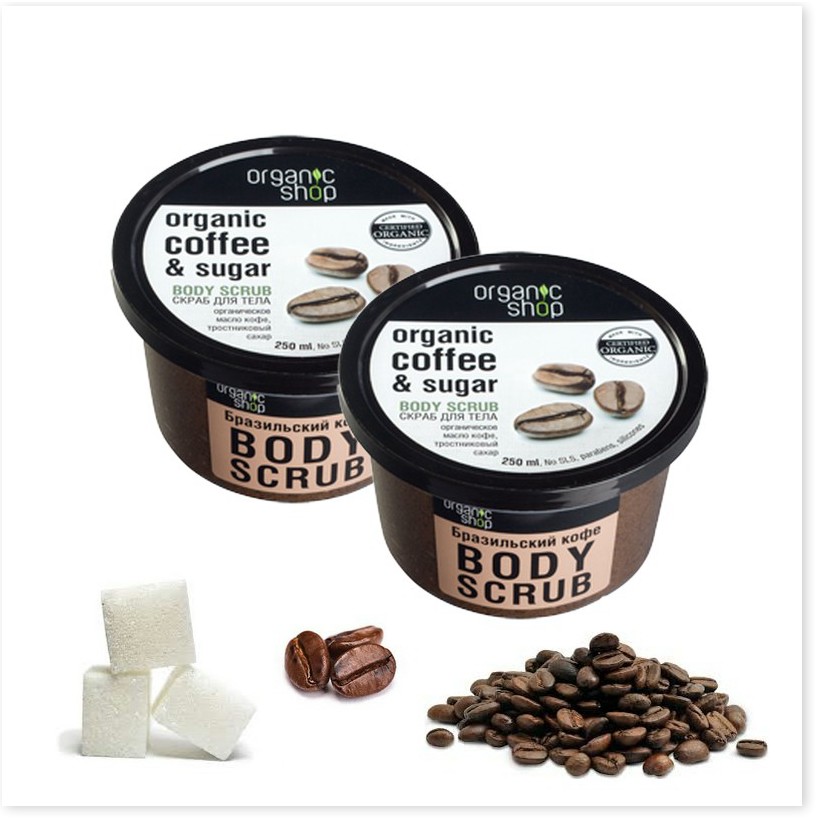 [Mã giảm giá] Tẩy Tế Bào Chết Toàn Thân Organic Shop Organic Coffee & Sugar Body Scrub (250ml)