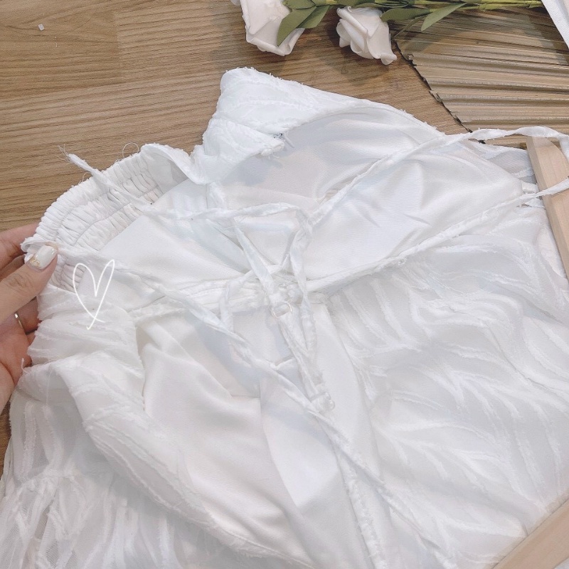 Đầm đi tiệc váy nữ 2 dây đan lưng cổ chữ v sexy có mút ngực sang chảnh phù hợp đi chơi đi dạo phố đi đám cưới