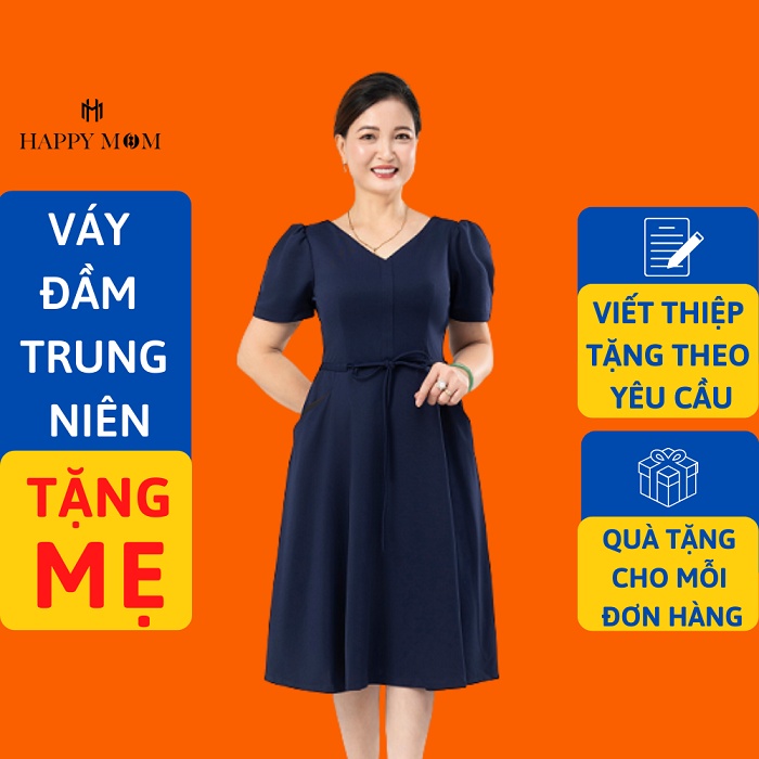 Đầm Trung Niên Cho Mẹ, Thiết Kế Ôm Dáng Cực Đẹp, Họa Tiết Sang Trọng, FULL SIZE, Happy Mom - Đầm Tặng Mẹ