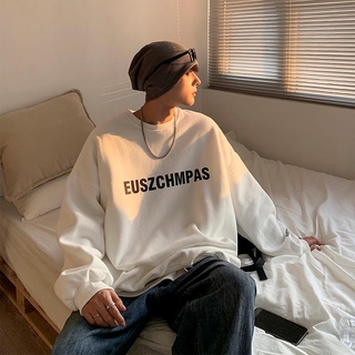 Áo Hoodie cổ tròn in chữ phong cách Hàn Quốc thời trang