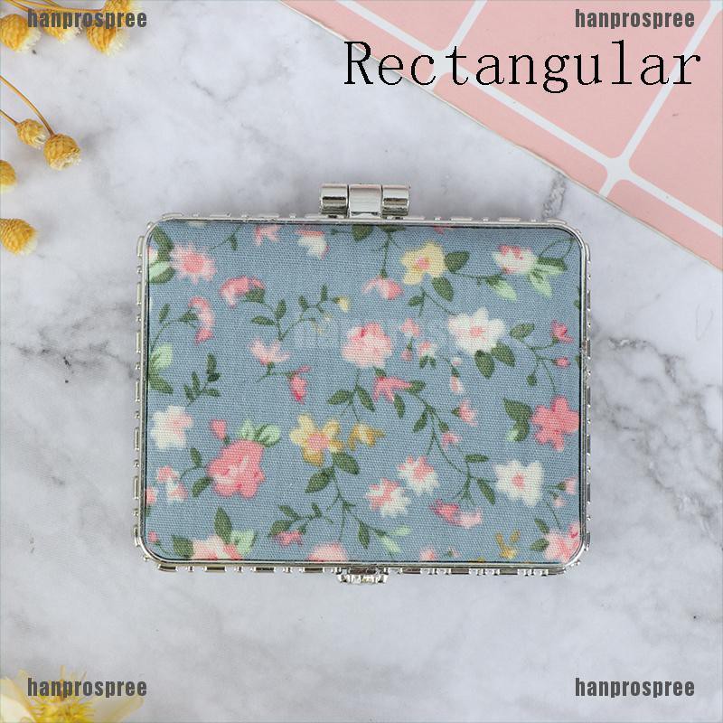 Gương Trang Điểm Mini Bỏ Túi In Hoa Kiểu Vintage Dễ Thương