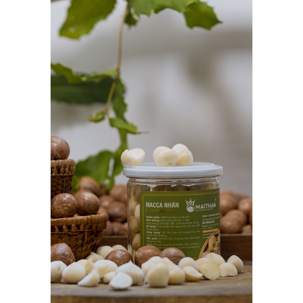 Nhân hạt macca vùng Cao Nguyên Lâm Đồng - Mai Thao 200g size 22-27, hạt vỡ đôi