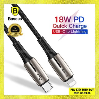 Cáp sạc nhanh C to Lightning Baseus Waterdrop Series PD cho iPhone/ iPad (Type-C to iPhone Power Delivery 18W)