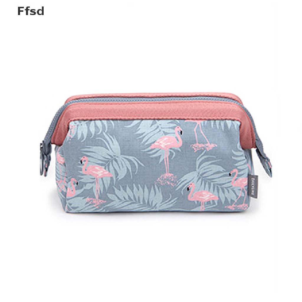 {Ffsd} Túi Đựng Đồ Trang Điểm Mỹ Phẩm Du Lịch In Họa Tiết Hồng Hạc Cho Nữ * Bán Chạy