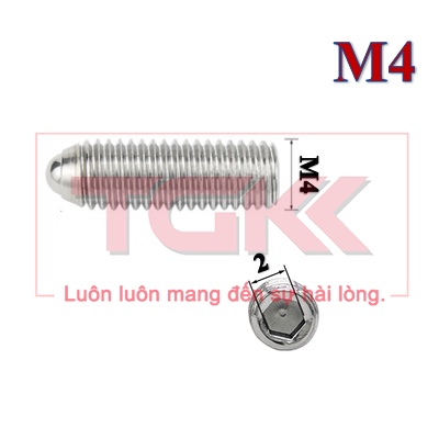 Vít trí đầu bi inox 304 M4