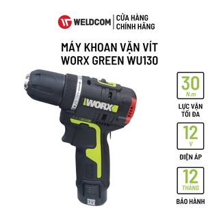 Máy khoan vặn vít worx green wu130 động cơ không chổi than dùng pin li-ion 12v