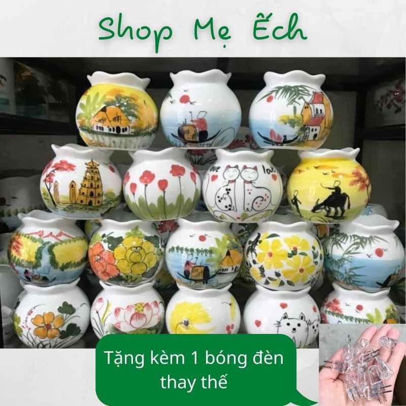 Đèn Đốt Tinh Dầu 💚FREESHIP💚 (Mẫu Ngẫu Nhiên) Đèn Xông Tinh Dầu Bát Tràng - Khuếch Tán Tinh Dầu Bằng Điện (Combo 5 Đèn)