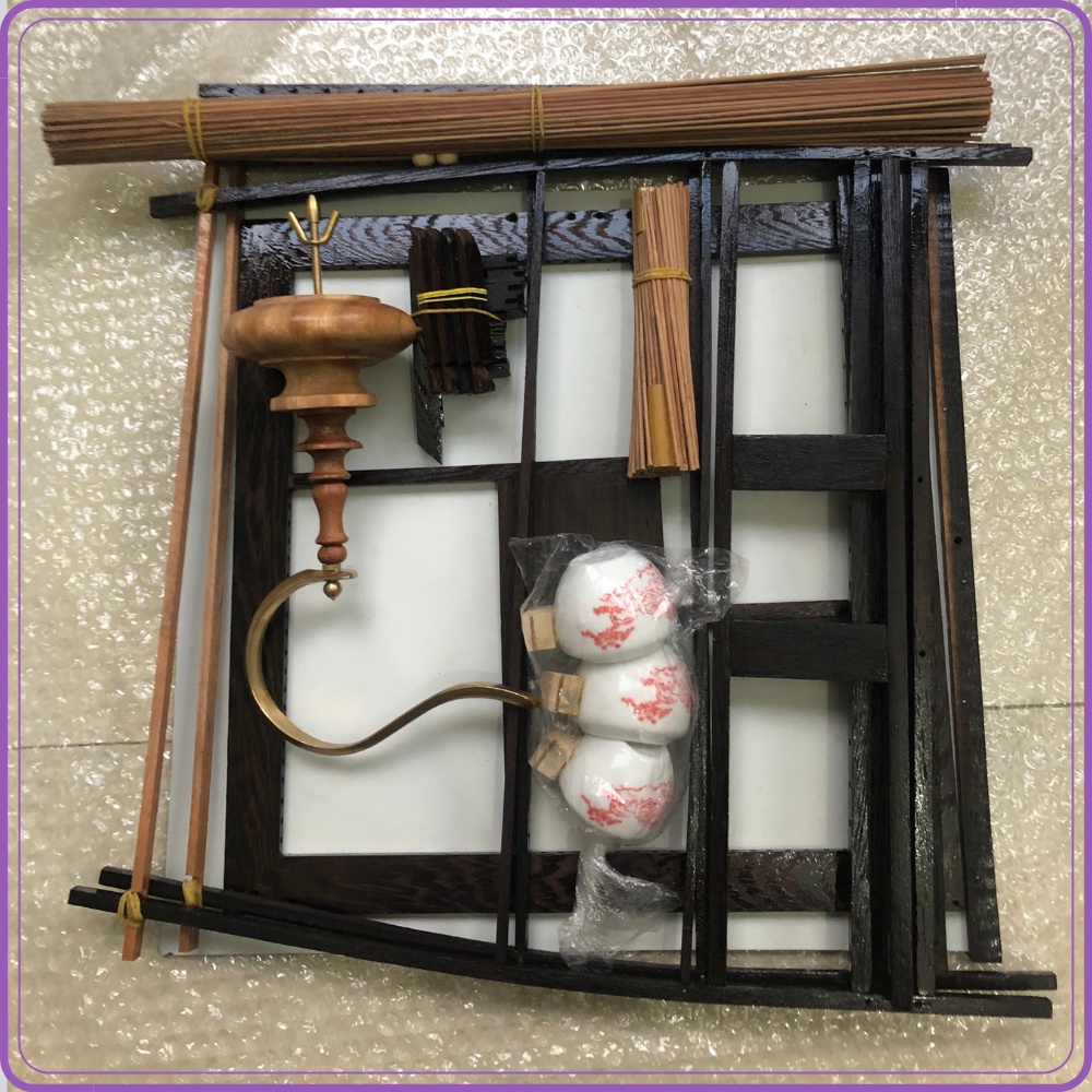 Khung lồng chim chào mào tự ráp ⚡ TẶNG KEO RÁP ⚡BỀN - ĐẸP - DỄ RÁP⚡ Chất liệu gỗ mun,Nan tre,trúc.size 37,21 nan