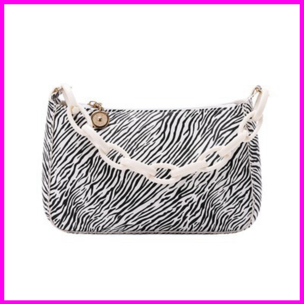 [Hàng loại 1] Túi kẹp nách vân ngựa vằn phối xích phong cách Retro DC09 túi đeo vai