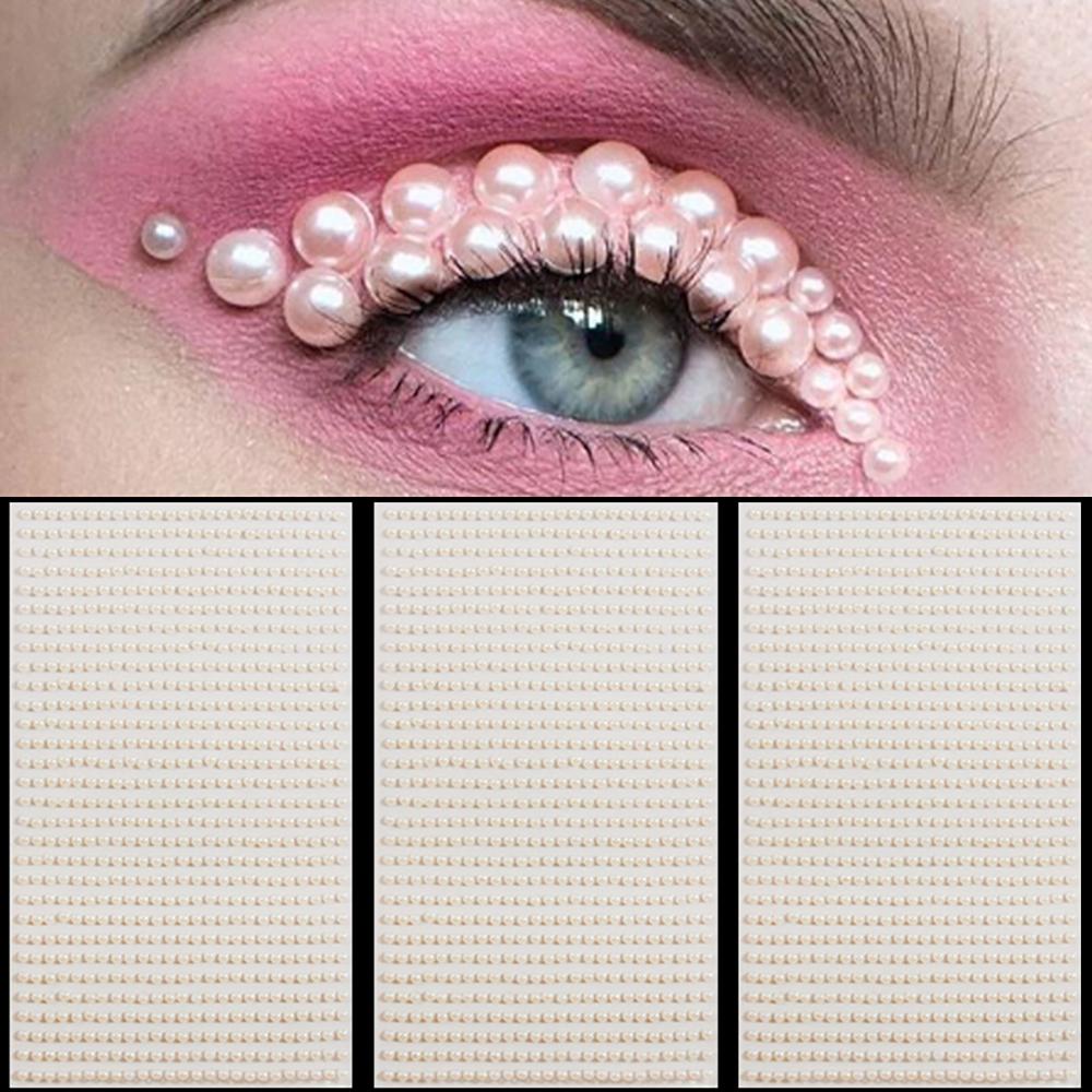 Miếng Dán 3D Trang Trí Móng Tay 3mm/4mm/5mm/6mm DIY|Hình Xăm Dán Tạm Thời Hình Con Mắt Đính Ngọc Trai Giả Trang Trí