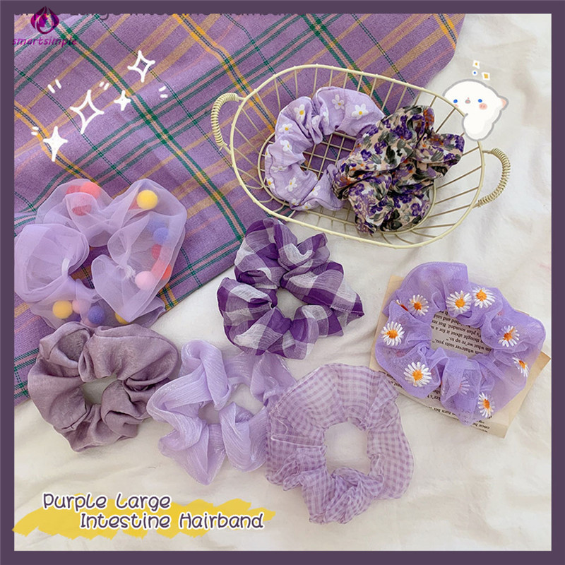 Dây Buộc Tóc Co Dãn Màu Tím Xinh Xắn Dành Cho Nữ