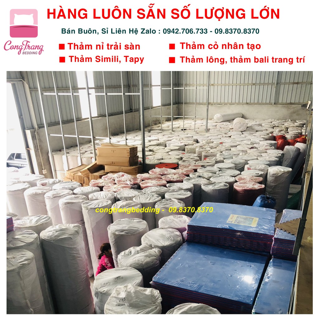 Thảm nỉ trải sàn nhà, trải sự kiện văn phòng loại dày chống cháy - Đế Tráng Keo Chống Trơn Trượt ( 1 mét vuông 2mx0,5m )