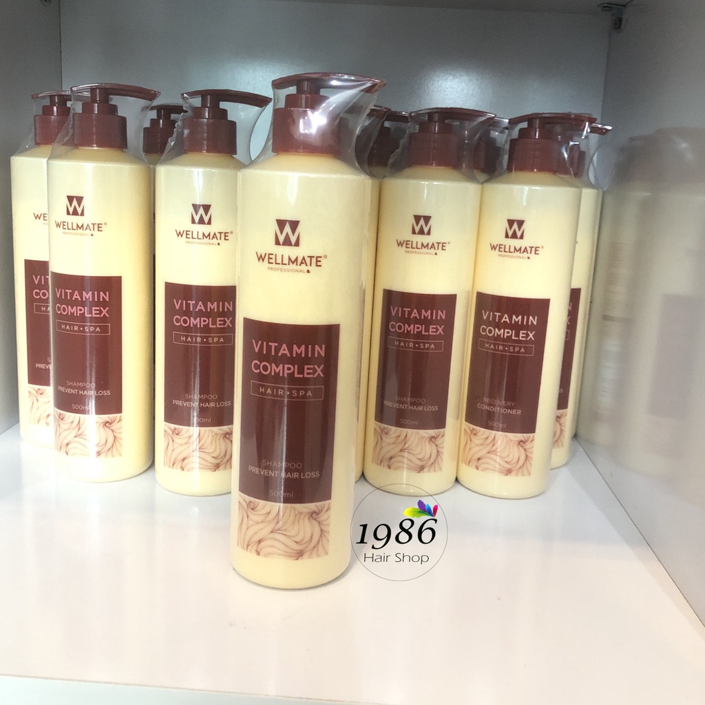 Combo dầu gội xả chống rụng, phục hồi WELLMATE 500ML X 2