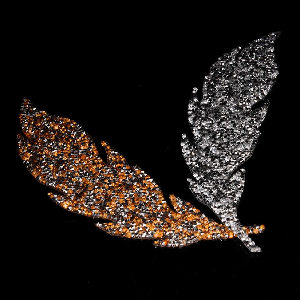 Miếng dán quần áo hình lông vũ đính đá pha lê