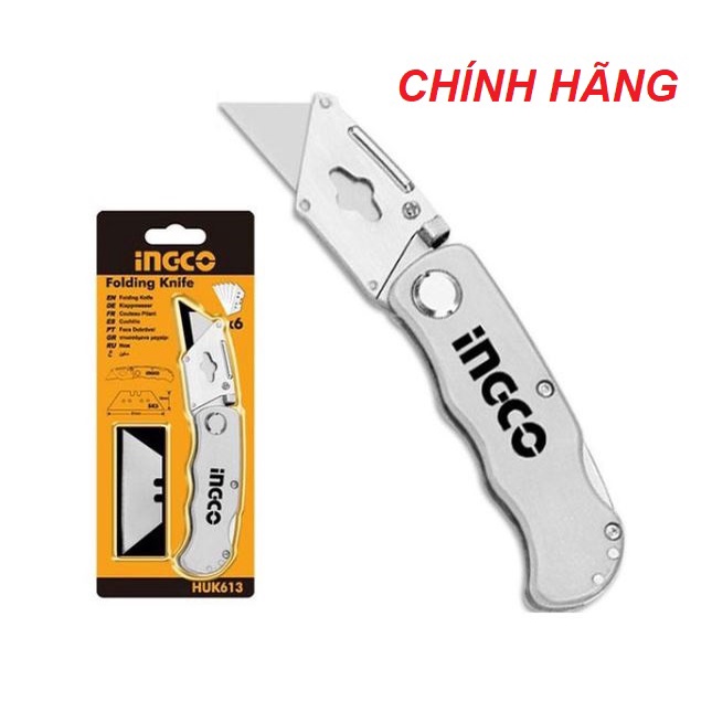 ĐỒ NGHỀ INGCO Dao rọc xếp 61x19mm HUK6138 (Cam kết Chính Hãng 100%)