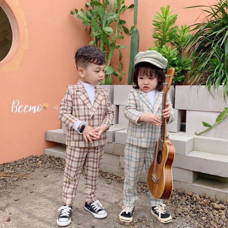 VEST kẻ unisex 3 chi tiết