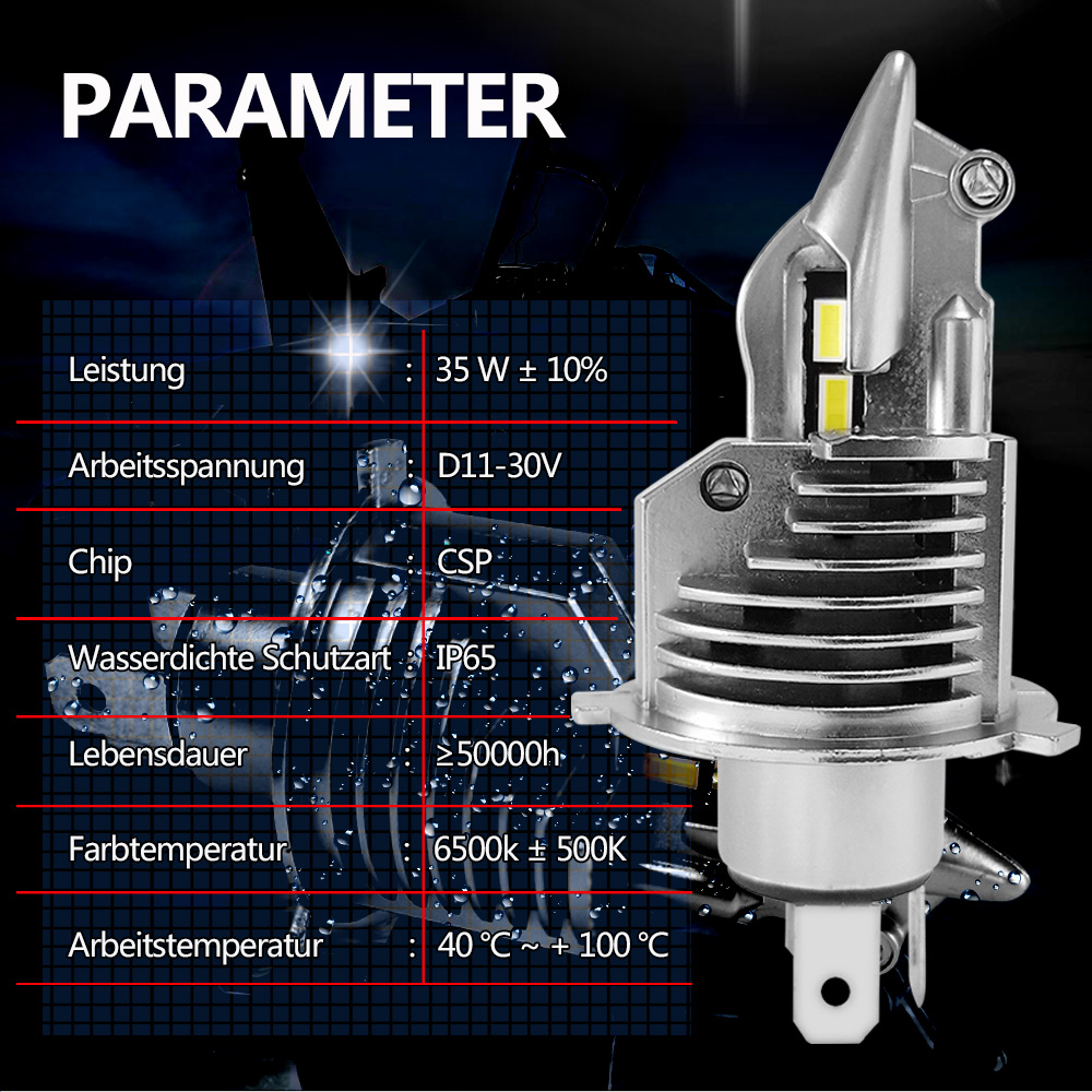 1 Cặp Đèn Pha Chống Sương Mù H4 9003 Hb2 72W 12V 24V 6000K Cho Xe Hơi Xe Máy