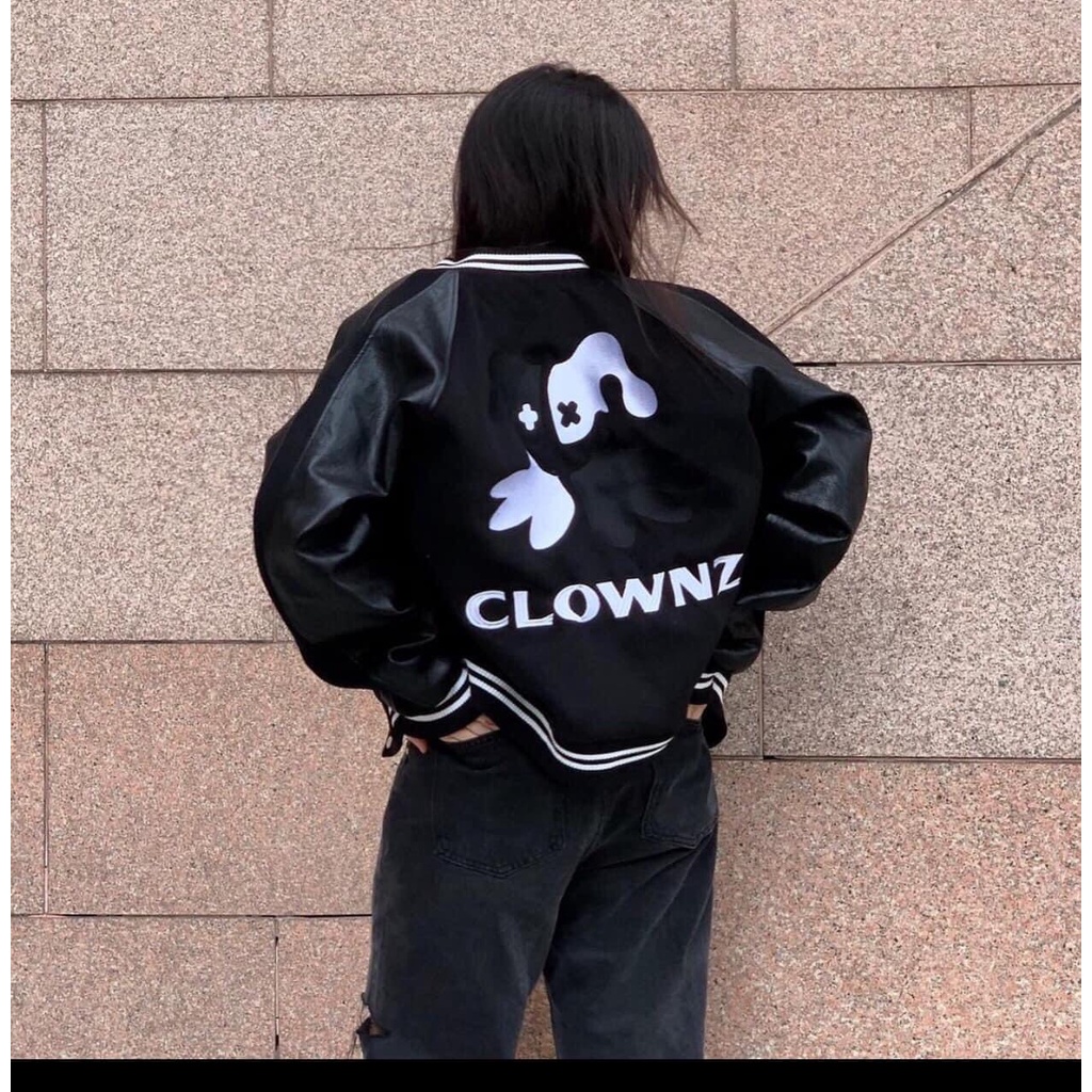 Áo khoác nỉ phối tay da Clownz