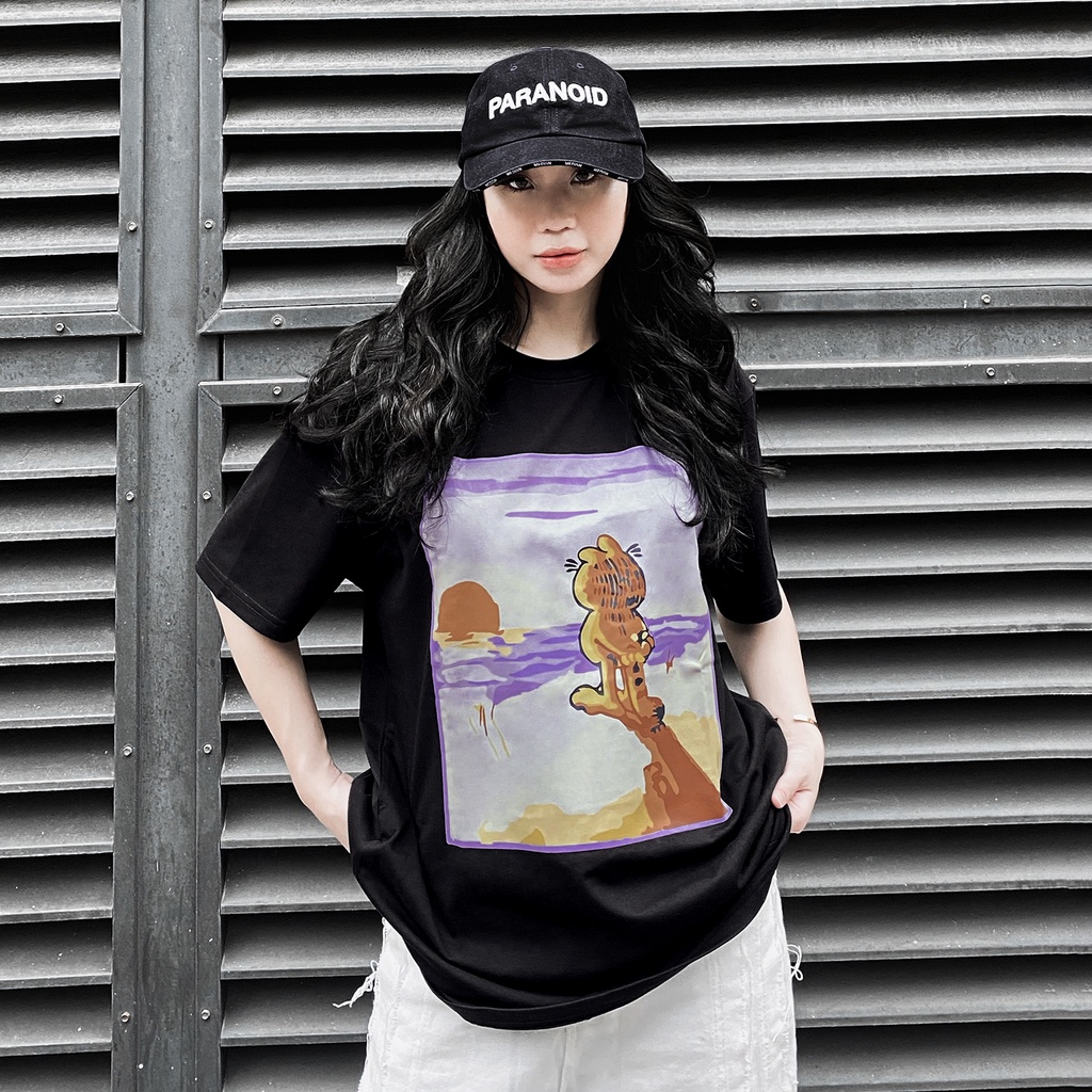 Áo Thun Garfield Cat Màu Đen