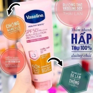 [Bản mới] Sữa dưỡng thể Vaseline 50X + kích trắng alpha