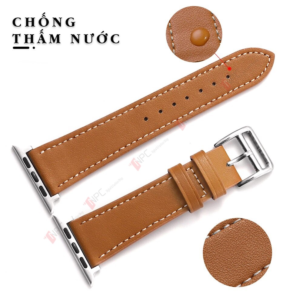 Dây Da Apple Watch Thời Trang Sang Trọng Khóa Thép 316L Dành Cho Series SE 6 | 5 | 4 | 3 | 2 | 1 38mm 40mm 42mm 44mm