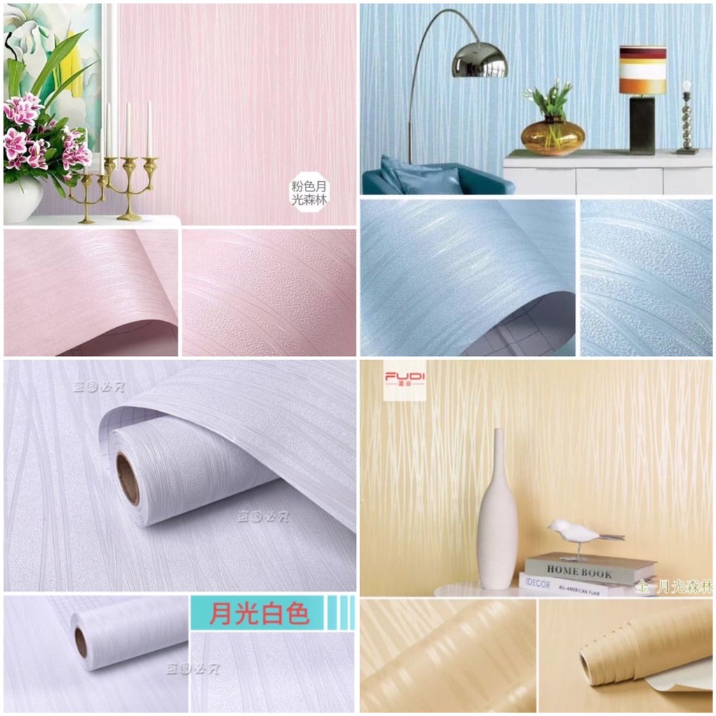 Decal 1M Giấy dán tường khổ 45cm có keo - vân chỉ châu âu tự chọn màu PT456