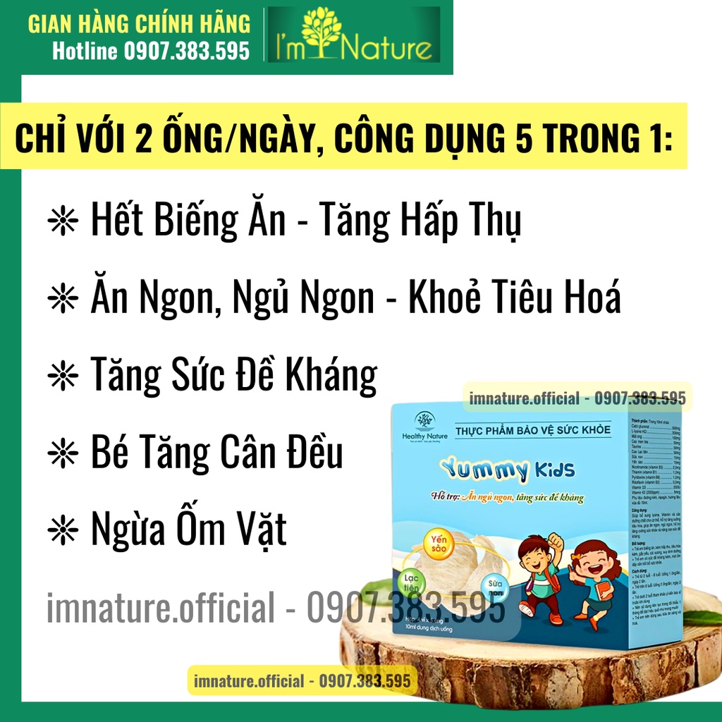 (+Quà) 20 ỐNG SIRO YẾN SÀO YUMMY KIDS - Bé Hết Biếng Ăn - Ngủ Ngon Giấc - Tăng Đề Kháng - Khỏe Mạnh