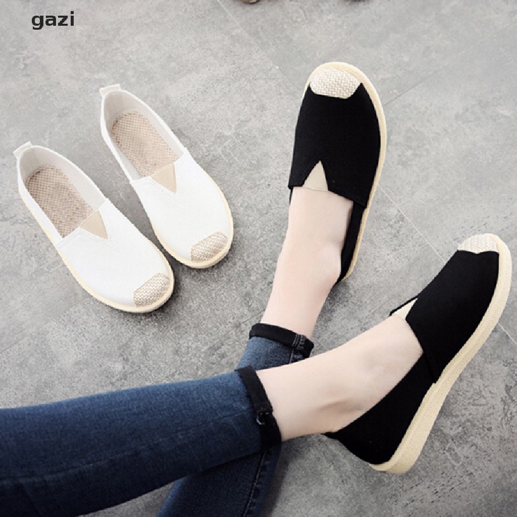 Giày lười vải nhẹ đế bệt đơn giản cho nữ [BÁN CHẠY]