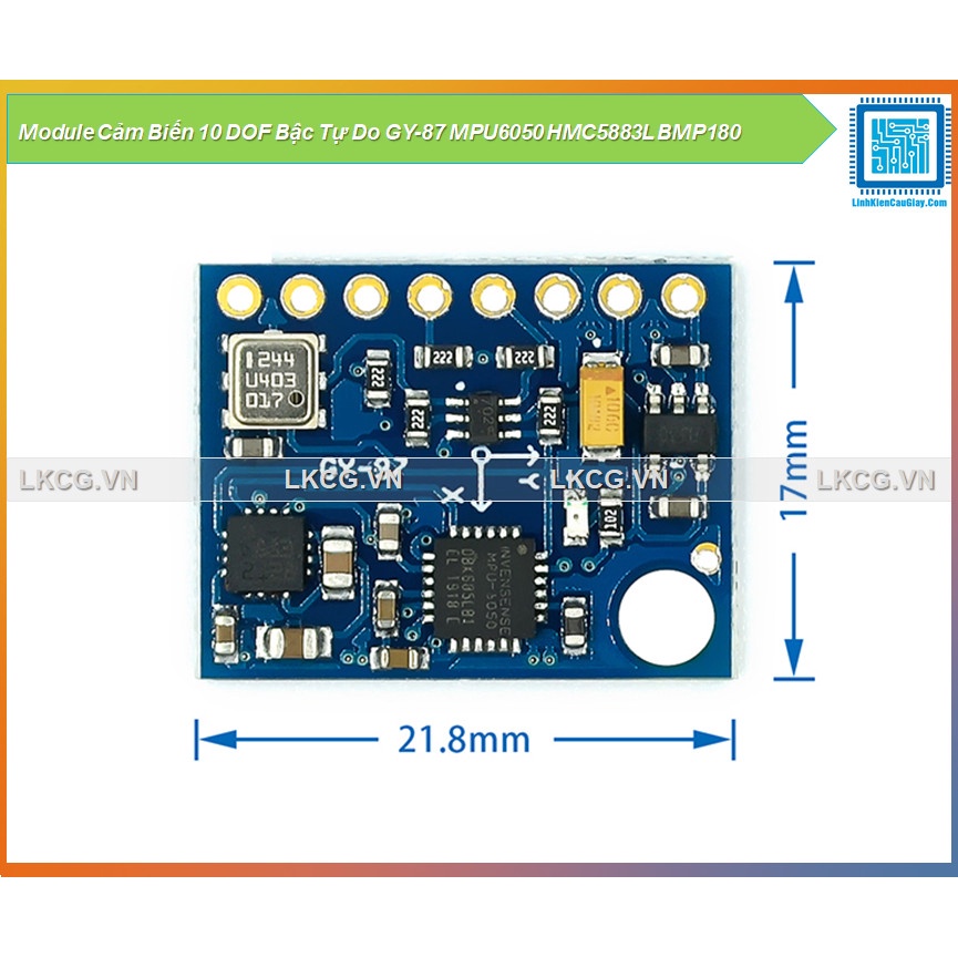 Module Cảm Biến 10 DOF Bậc Tự Do GY-87 MPU6050 HMC5883L BMP180
