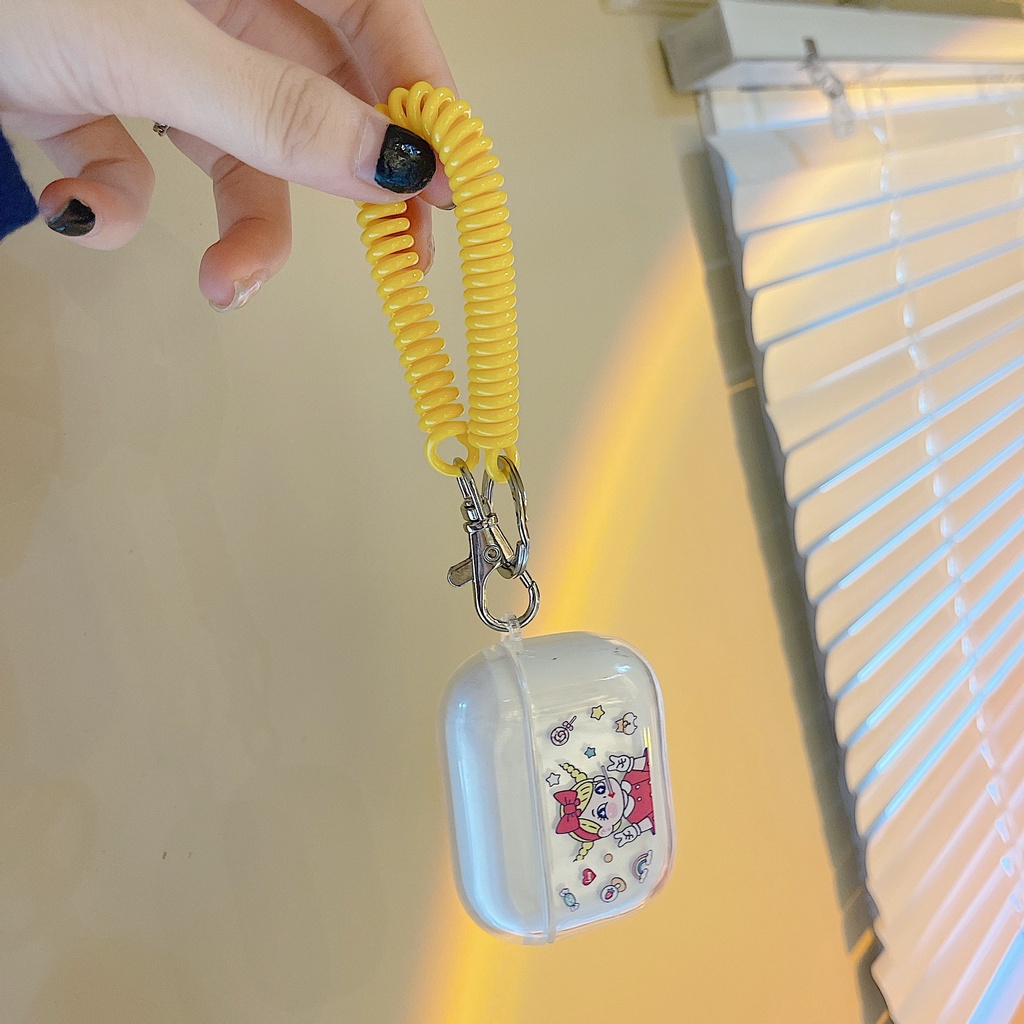 Vỏ Bảo Vệ Hộp Sạc Tai Nghe airpods 1 2 Pro 3rd Generation Pro 1/2 Trong Suốt Chống Sốc Họa Tiết Hoạt Hình Kèm Dây Đeo Kiểu Nhật Hàn