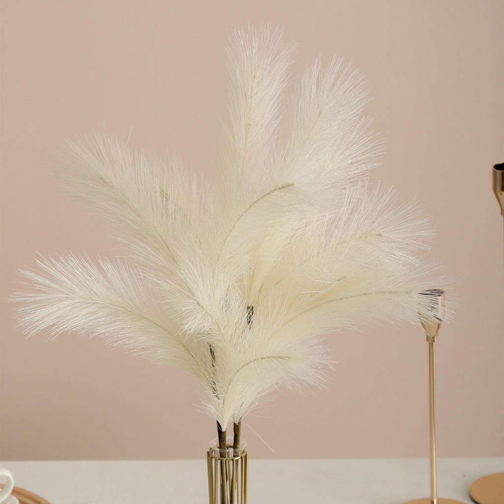 4 Nhánh Hoa Pampas Nhân Tạo Màu Xanh Lá Cây Trang Trí Nhà Cửa / Tiệc Cưới