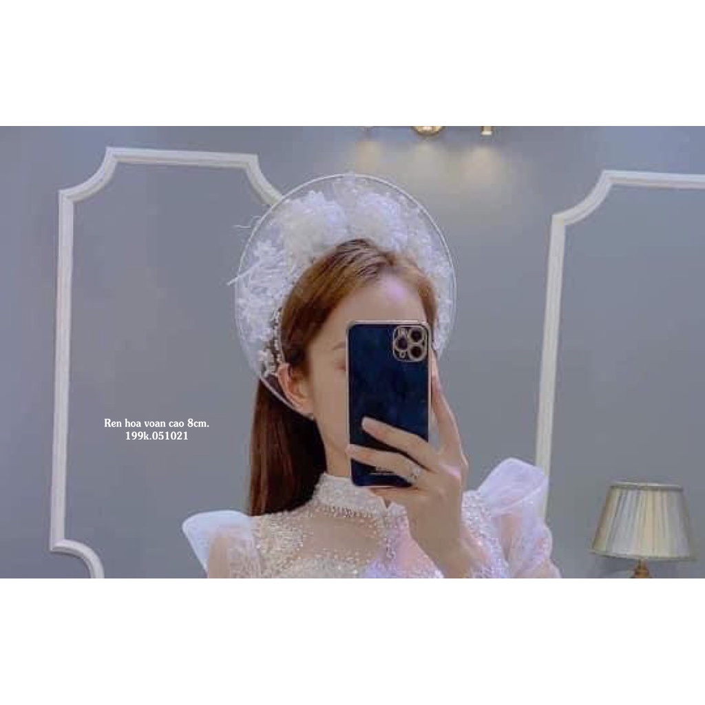 Mấn Ren Hoa Voan Mẫu Mới 2021 Trắng