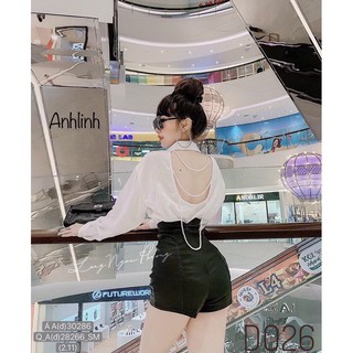 Áo sơ mi dây xích lưng sexy