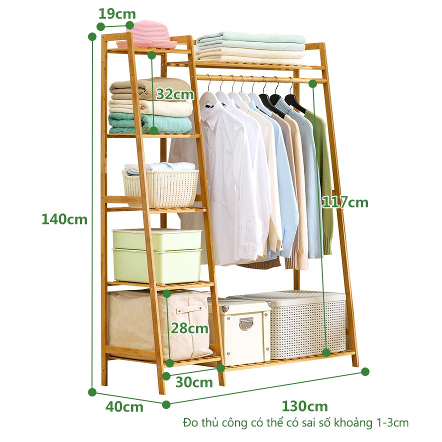 giá kệ gỗ treo quần áo, giá treo đồ phòng ngủ túi xách đơn giản hiện đại nhiều không gian FU152 | BigBuy360 - bigbuy360.vn
