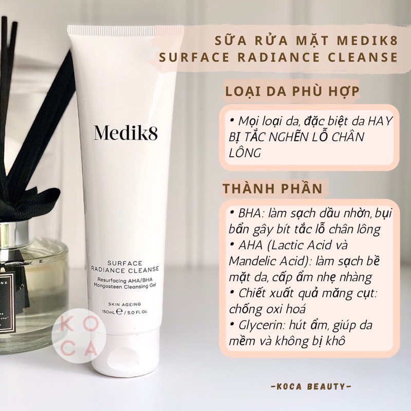 Sữa rửa mặt Medik8 Surface Radiance Cleanser