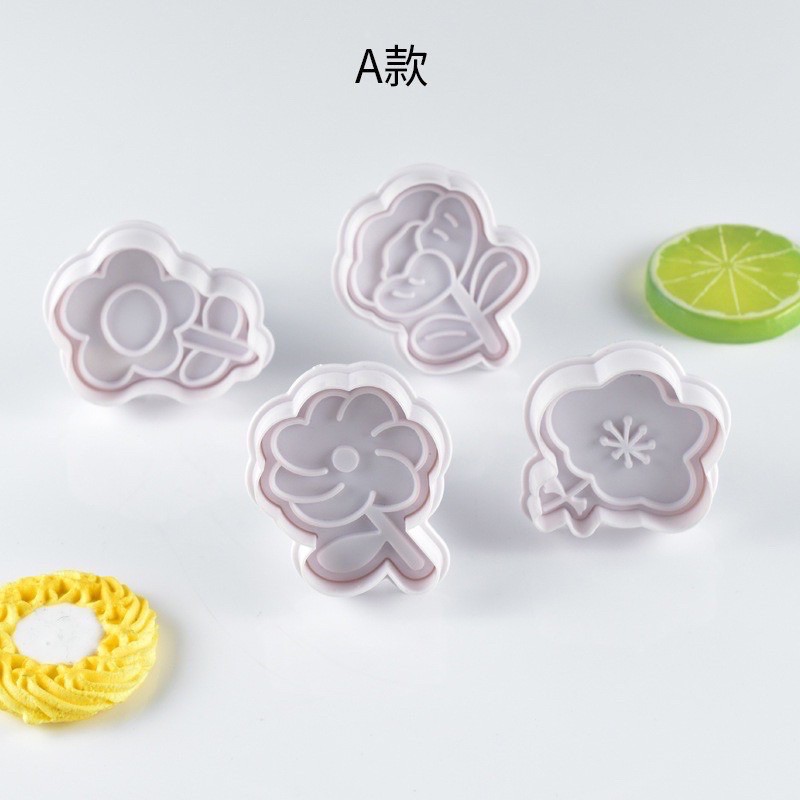 Bộ 4 khuôn cookie cutter tạo hình bánh quy Tết