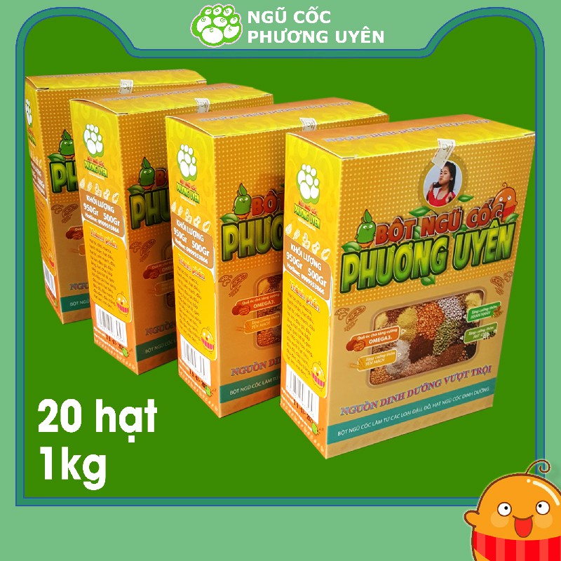 Bột ngũ cốc tăng cân Phương Uyên cho người gầy, dùng tốt với sữa. Loại 20 hạt NCTC20