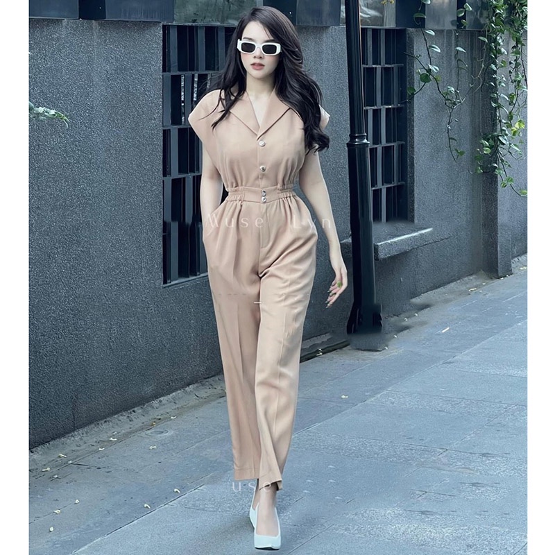 Jumpsuit Cổ Vest Dáng Dài Hàng Quảng Châu JS0011-Teen 888