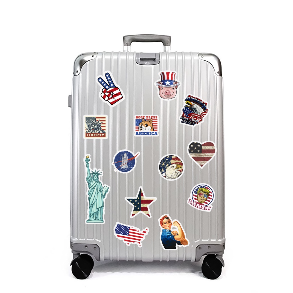 Sticker USA Nước Mỹ Chống Nước - Sticker Dán Laptop, Điện Thoại, Đàn Guitar, Mũ Bảo Hiểm, Vali